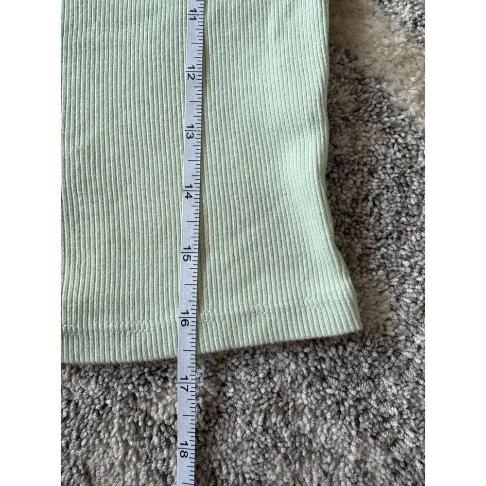 Brandy Melville pale light mint green crop top shirt ribbed women's size small